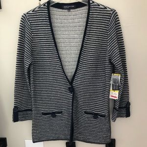 Black and white striped sweater